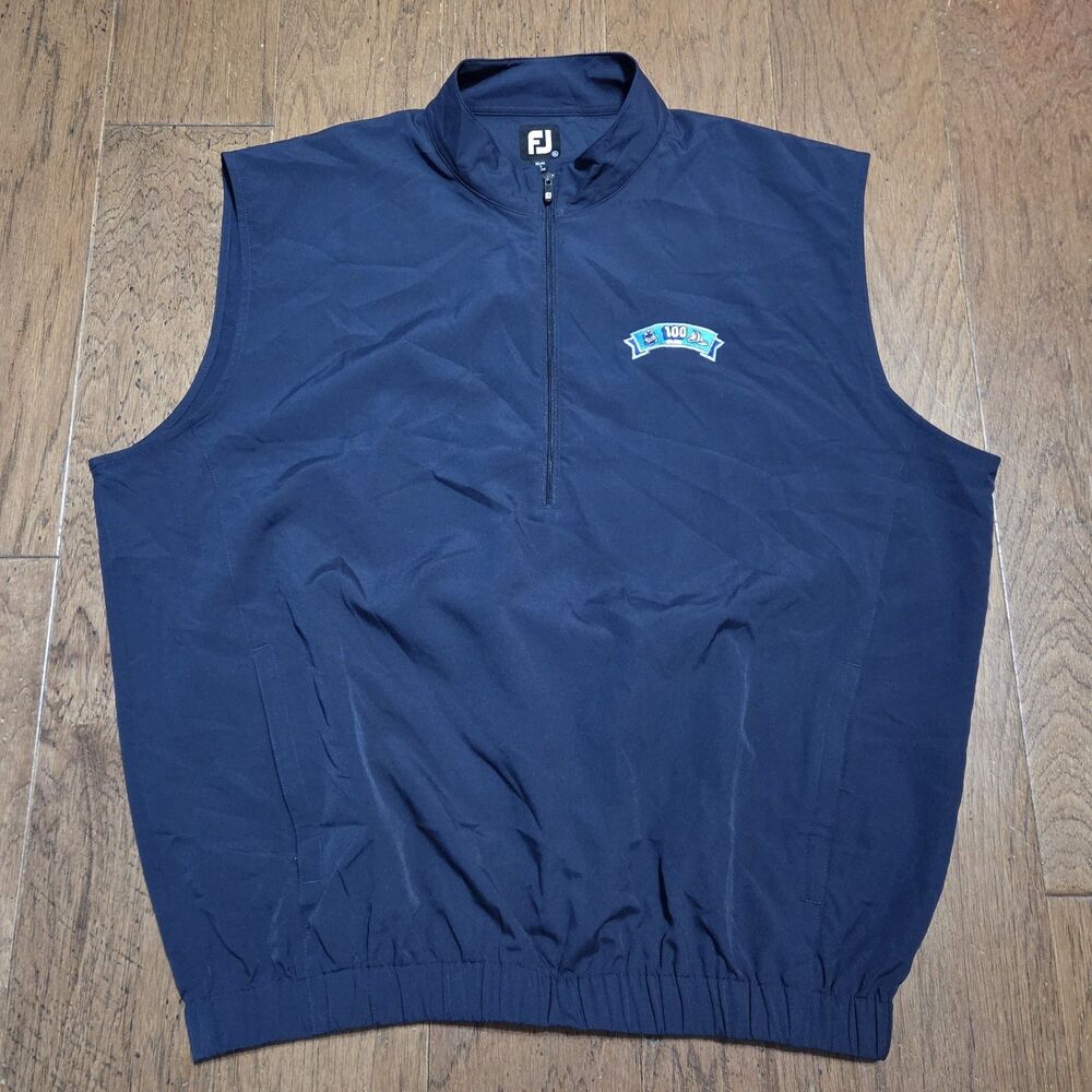 Footjoy Vest Men's XL Blue Navy 1/4 Quarter Zip Pullover Lightweight Performance